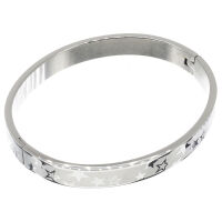 Armreifen - oval Sterne ca. 68 x 59 x 8 x 2 mm - poliert