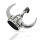 Large Viking Helmet Pendant with Curved Horns in 925 Sterling Silver