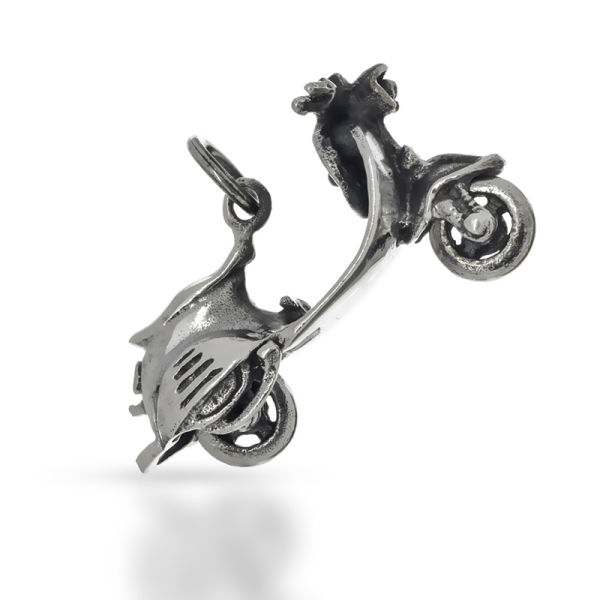 925 Sterling Silberanhänger - Motorscooter Motorroller