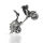 925 Sterling Silberanhänger - Motorscooter Motorroller