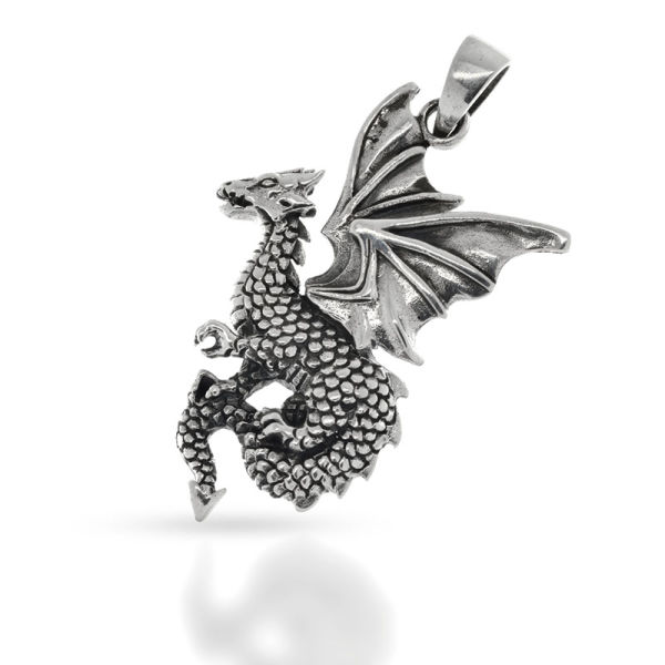 925 Sterling Silberanhänger - Drache