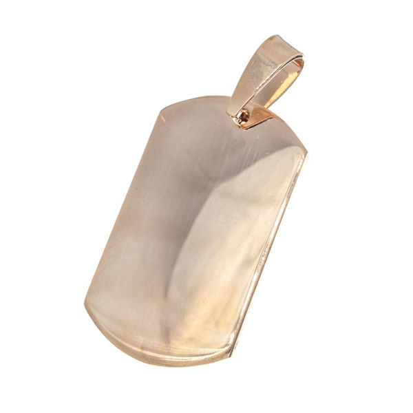 Edelstahlanhänger - Gravurplatte Dogtag roséfarben
