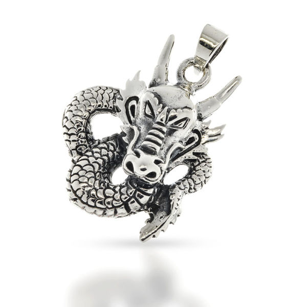 925 Sterling Silberanhänger - Drache