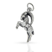 Capricorn Zodiac Pendant with Curved Horn in 925 Sterling...
