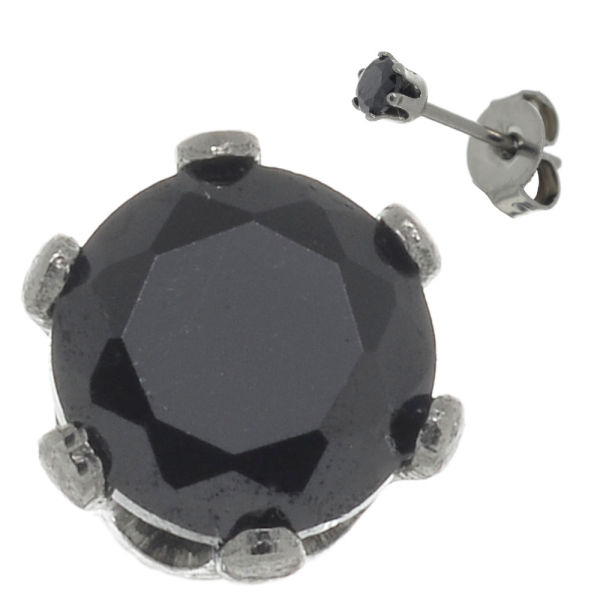 Stainless steel stud earrings with CZ in many variations
