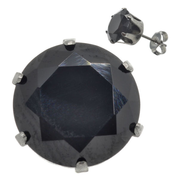 Stainless steel stud earrings with CZ in many variations