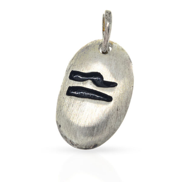 Ovaler Sternzeichen-Anhänger Waage mit Symbol aus 925er Silber