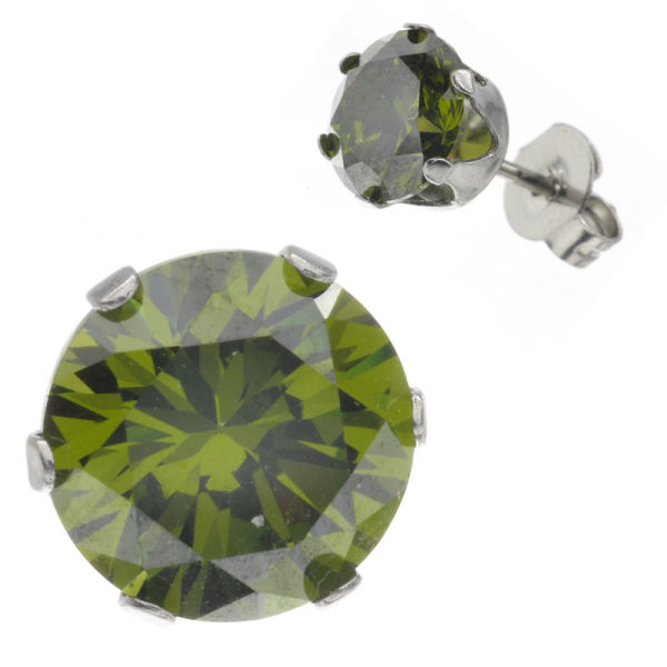Stainless steel stud earrings with CZ in many variations
