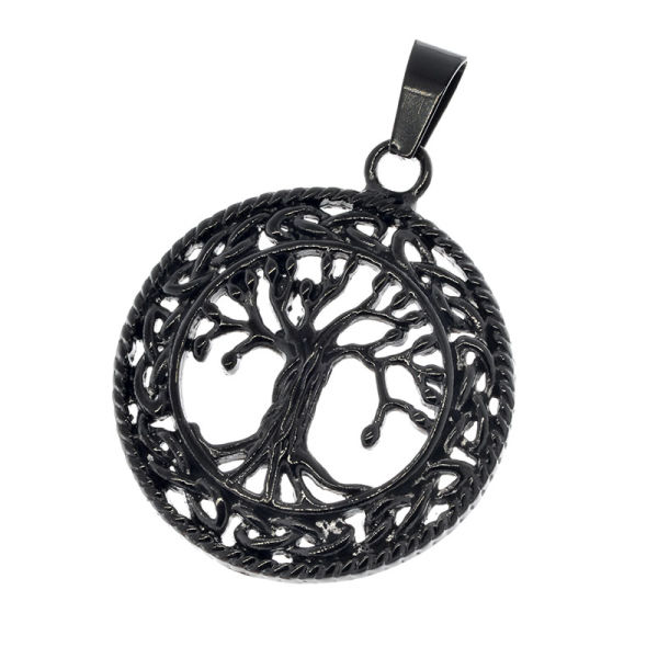 Stainless Steel Pendant - Yggdrasil PVD-Black