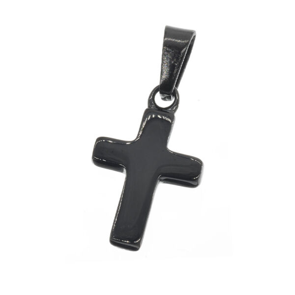Edelstahlanhänger - Kreuz "Gramul" Schwarz-PVD