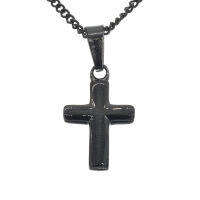 Edelstahlanhänger - Kreuz "Gramul" Schwarz-PVD