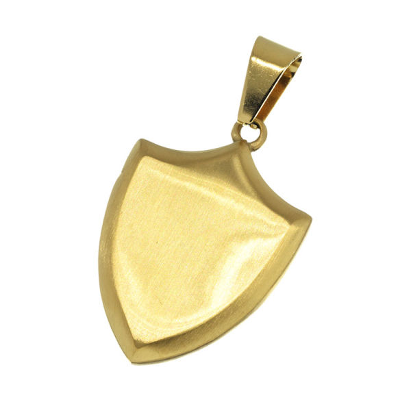 Edelstahlanhänger - Gravurplatte Wappen PVD-Gold-40 mm