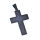 Edelstahlanhänger - Lateinisches-Kreuz mit Vater Unser Deutsch PVD Schwarz