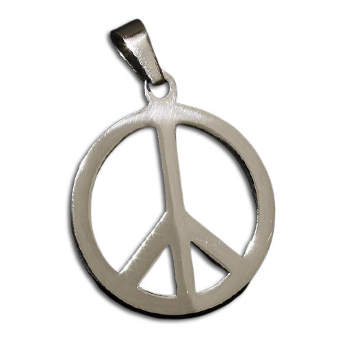 Edelstahlanhänger - Peace  poliert Stahl