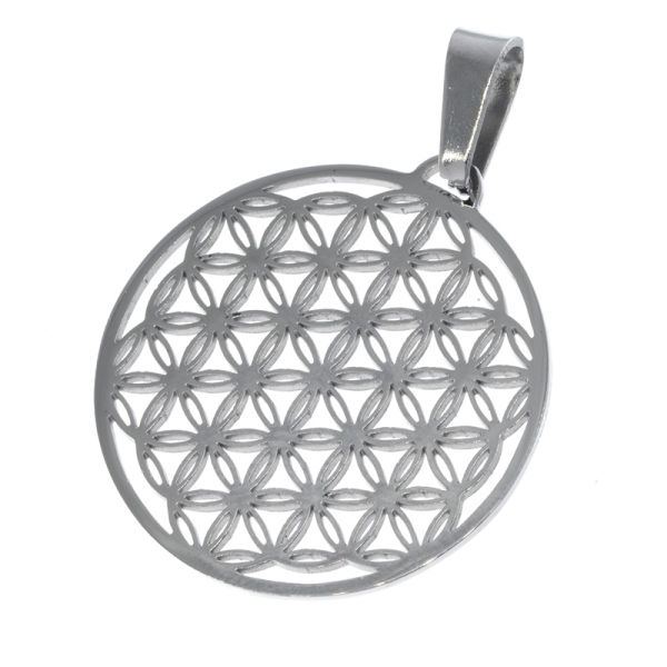 Stainless Steel Pendant - Flower of Life Steel