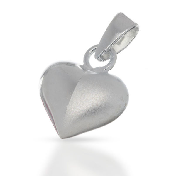 925 Sterling Silver Pendant – Heart "Polished and Matte"