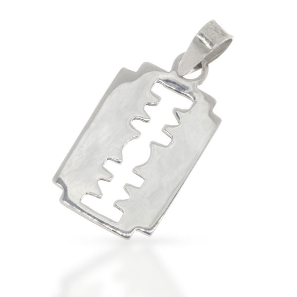 925 Sterling Silberanhänger - Rasierklinge "Adrian"
