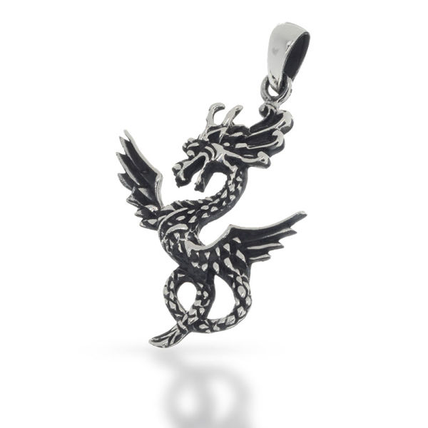 925 Sterling Silberanhänger - Drache