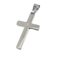 Edelstahlanhänger - Kreuz mit "Vater Unser" stahl
