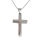 Edelstahlanhänger - Kreuz mit "Vater Unser" stahl