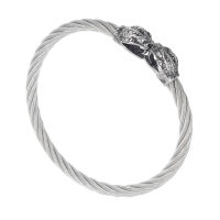 Stainless Steel Bangle with Snake Heads Steel