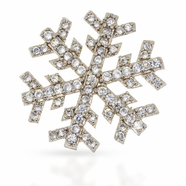 925 Sterling Silver Pendant – Snowflake with Dense Cubic Zirconia Setting