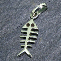 925 Sterling silver pendant - fishbone