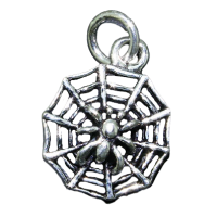 925 Sterling silver pendant - spider in a web