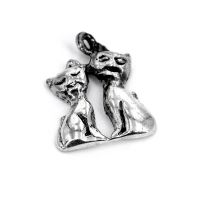 925 Sterling silver pendant - Cat couple