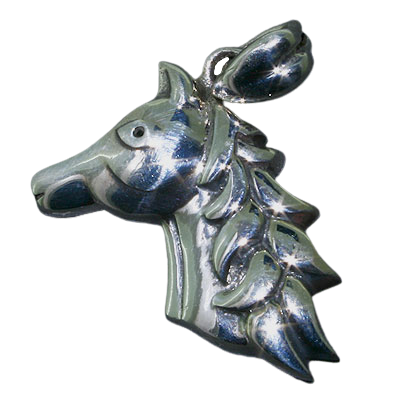 925 Sterling Silberanhänger - Pferde Kopf