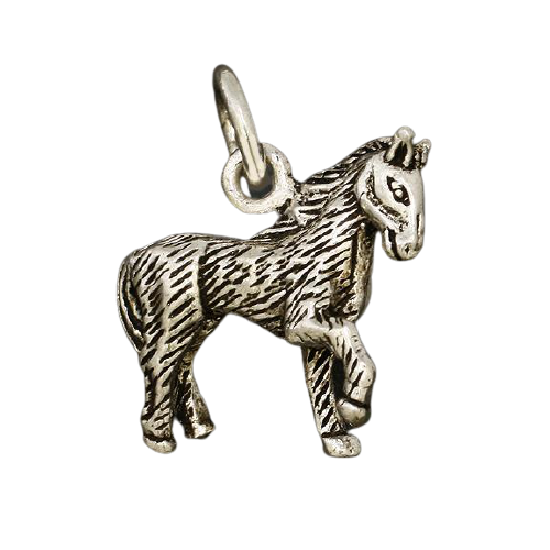925 Sterling Silberanhänger - Pferd