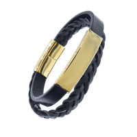 Lederarmband geflochten mit Edelstahlverschluss und...