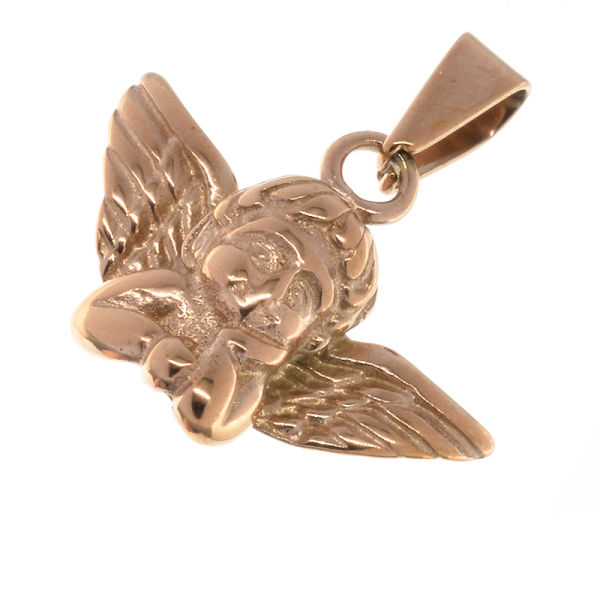 Edelstahlanhänger - Engel PVD-Rosegold