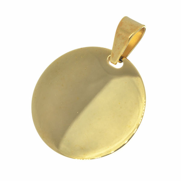 Edelstahlanhänger Gravurplatte PVD gold 25 mm