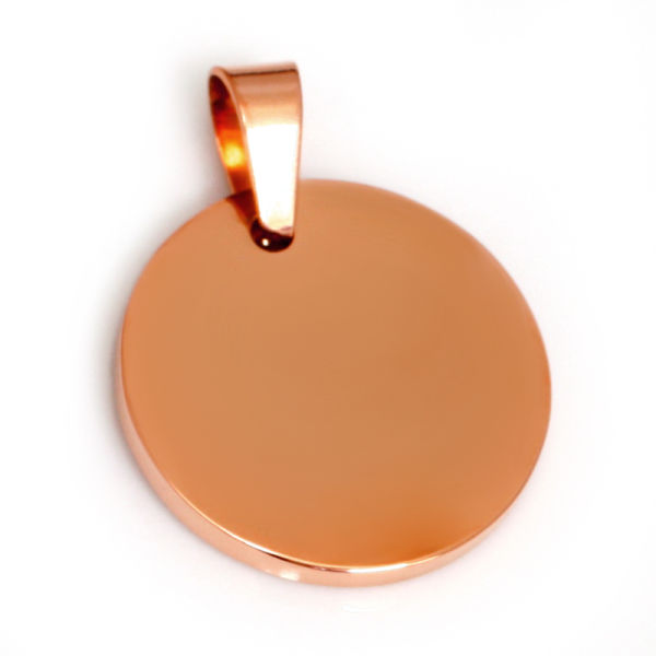 Edelstahlanhänger Gravurplatte PVD- rosegold 25 mm