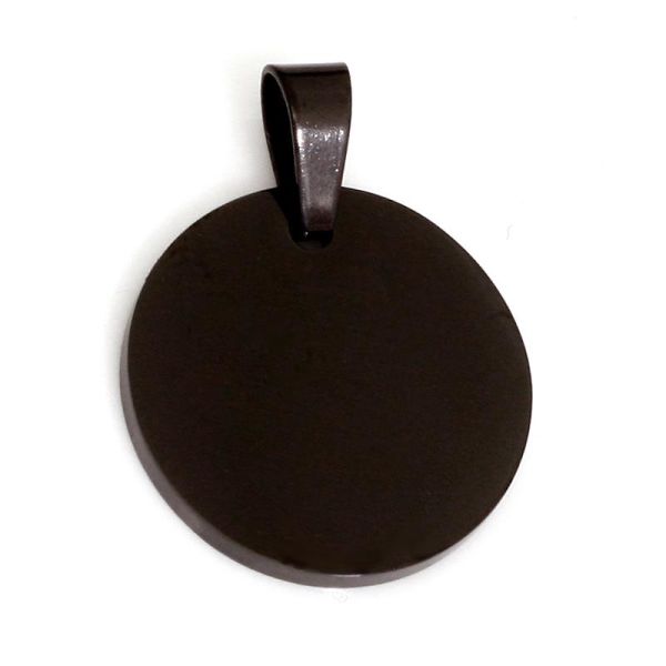 Edelstahlanhänger Gravurplatte PVD-schwarz 25 mm