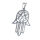 Stainless steel pendant - Hamsa hand Steel 42mm