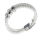 Lederarmband mit Edelstahlelementen - weiss