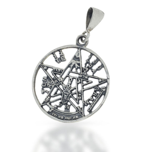 925 Sterling Silberanhänger - Pentagramm Schlaufenöse