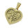 Stainless steel pendant - heart with tree PVD gold