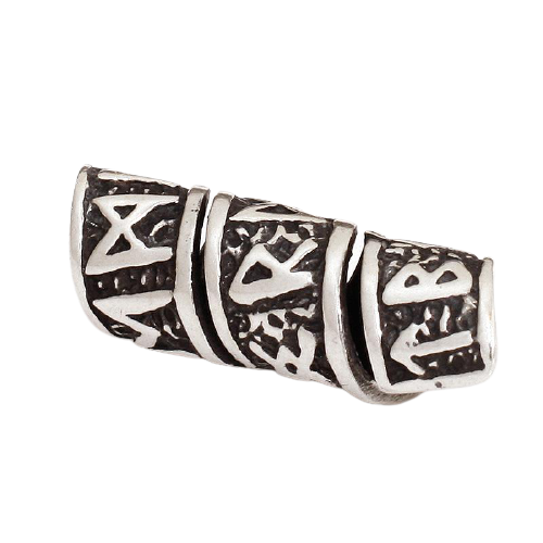 925 Sterling Silber - Bartperle - Futhark Runen