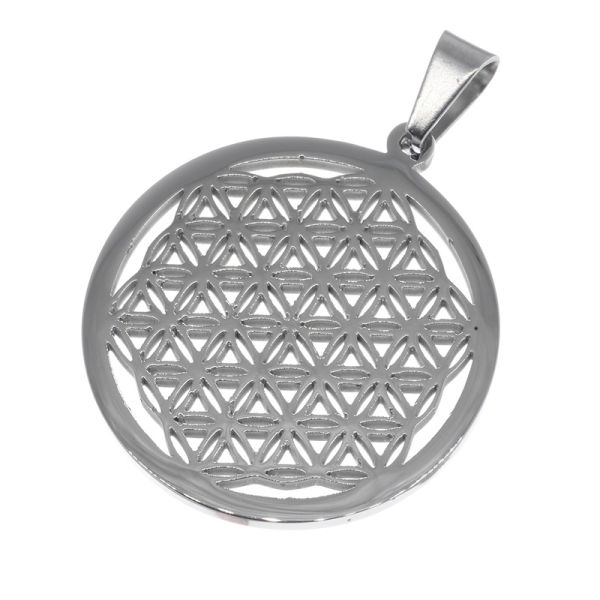 Stainless Steel Pendant - Flower of Life Steel