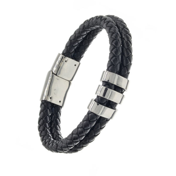 Lederarmband mit Edelstahlverschluss