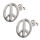 925er Sterling Silber Ohrstecker "Peace" 8 mm