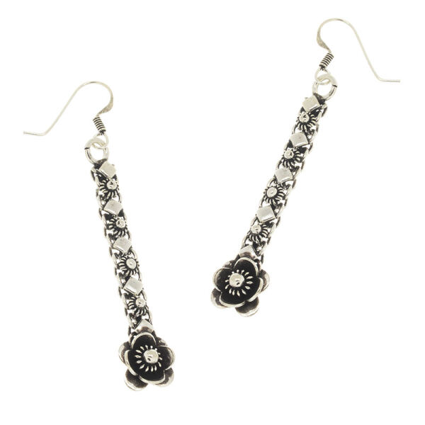 Silver Earrings - Flower