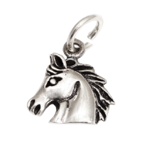925 Sterling Silberanhänger - Pferdekopf...