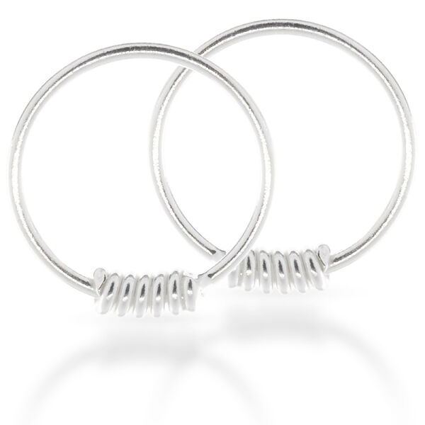 Bali-Creolen aus 925er Silber – schlichte Wickelstruktur, 10 mm (Paar)