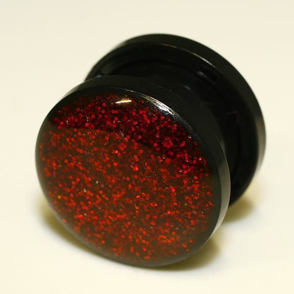 Tunnel glitter 5-12 mm - Rot 6 mm