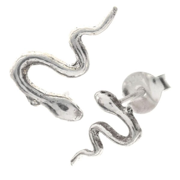 Silver Stud Earrings - Snake