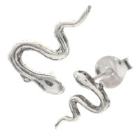 Silver Stud Earrings - Snake